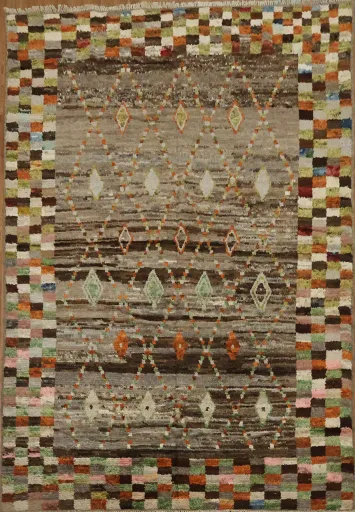 Checkered Moroccan Area Rug 7x10