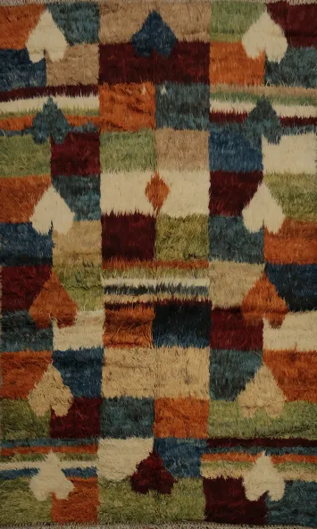 Eye-Catching Moroccan Berber Area Rug 7x10 with Bold Multicolor Patterns