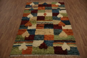 Eye-Catching Moroccan Berber Area Rug 7x10 with Bold Multicolor Patterns