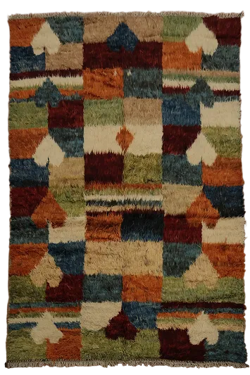 Eye-Catching Moroccan Berber Area Rug 7x10 with Bold Multicolor Patterns