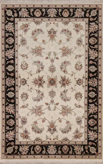 All-Over Floral Kashan Oriental Area Rug 4x6