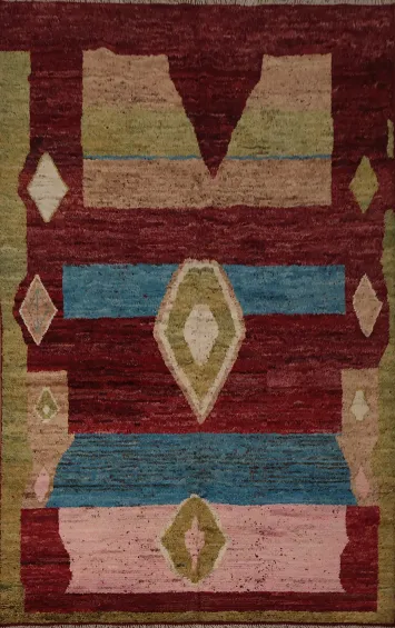 Elegant Geometric Design Moroccan Wool Area Rug 7x9