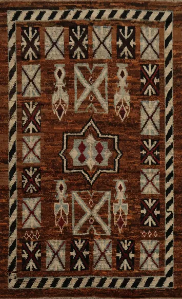 Handmade Beauty Moroccan Area Rug 7x10 with Bold Patterns
