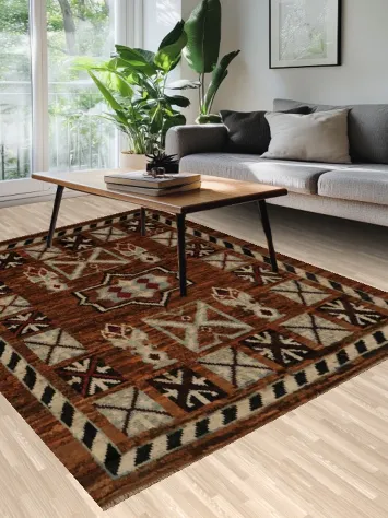Handmade Beauty Moroccan Area Rug 7x10 with Bold Patterns