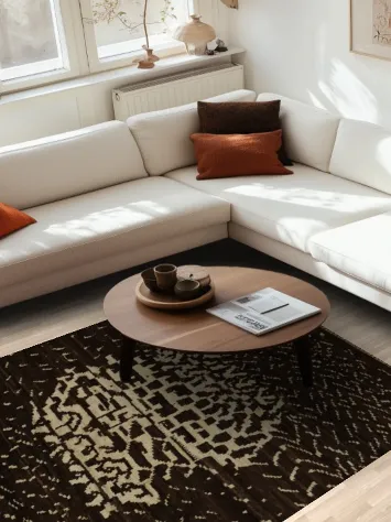 Moroccan Area Rug 6x8 with Intricate Pattern and Rich Earthy Tones