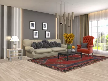 Geometric Bakhtiari Persian Area Rug 6x10