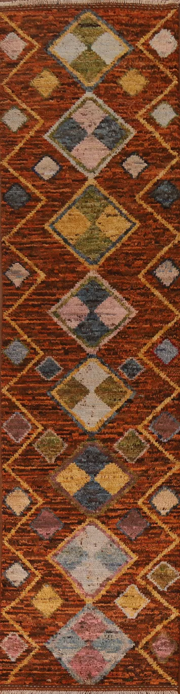 Geometric Moroccan Runner Rug 3x13