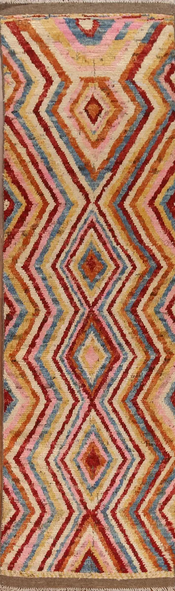 Handmade Moroccan Runner Rug 3x10