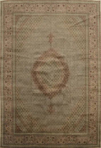 Traditional Hand-Knotted Tabriz Mahi Persian Palace Rug 11 ft x 17 ft