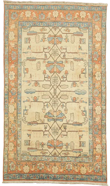 Vegetable Dye Pastel Hues Heriz Serapi Persian Area Rug 8x11