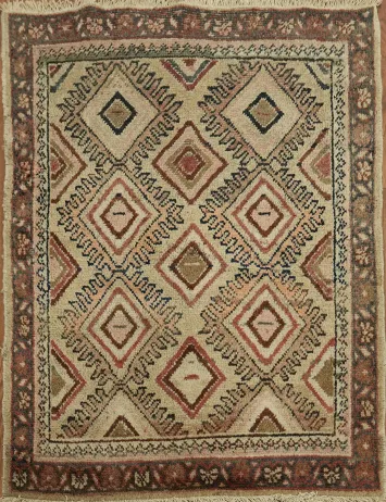 Antique Vegetable Dye Sultanabad Persian Rug 3x4