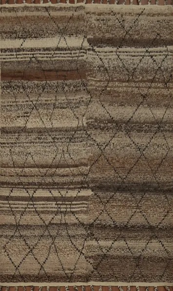 Sophisticated Style Brown Geometric Moroccan Area Rug 6x8