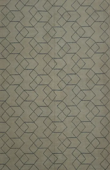 Stylish Moroccan Area Rug 8x10 Featuring Graphic Cube Pattern