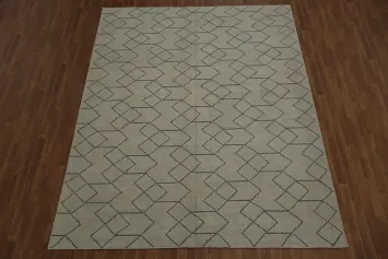 Stylish Moroccan Area Rug 8x10 Featuring Graphic Cube Pattern