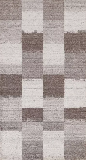 Checkered Gabbeh Wool Area Rug 3x5