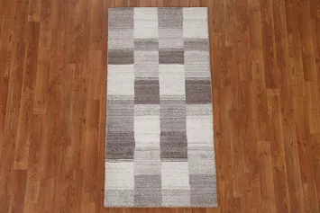 Checkered Gabbeh Wool Rug 2x5