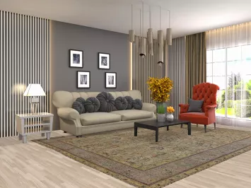 Distressed Over-Dyed Tabriz Persian Area Rug 8x11