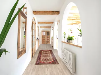 Ivory Heriz Serapi Geometric Runner Rug 3x10