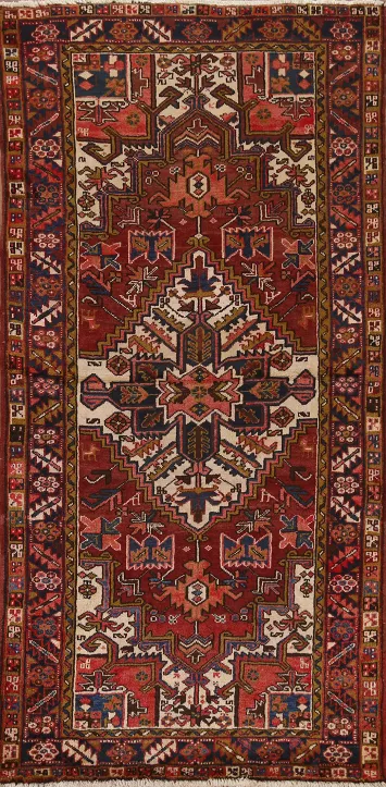 Geometric Heriz Persian Area Rug 4x7