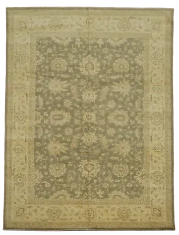 Elegant Traditional Patterned Army Green Rug for Luxurious Living Spaces 9'x12'