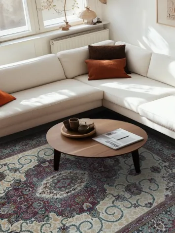 Ivory and Red Tabriz Persian Rug with Rich Colors and Classic Design 8x11