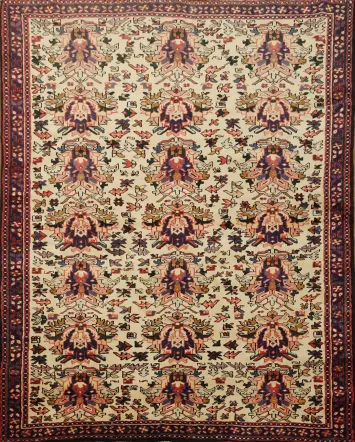 All-Over Gharajeh Persian Area Rug 5x6