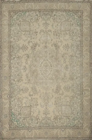 Traditional Tabriz Persian Area Rug 9x13 Perfect for Living Room