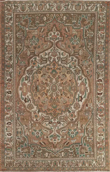 Vintage Wool Bakhtiari Persian Area Rug 7x10