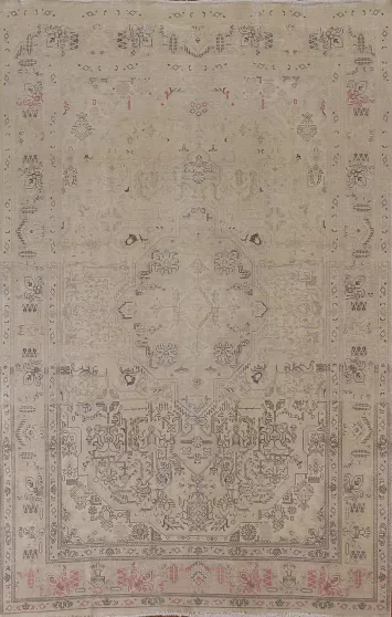 Distressed Tabriz Persian Area Rug 7x10