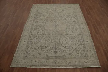 Neutral Muted Tones in a Vintage Tabriz Persian Area Rug 7x10