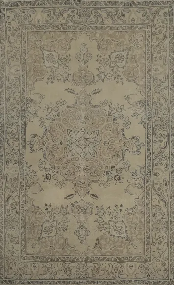 Distressed Tabriz Persian Area Rug 6x10