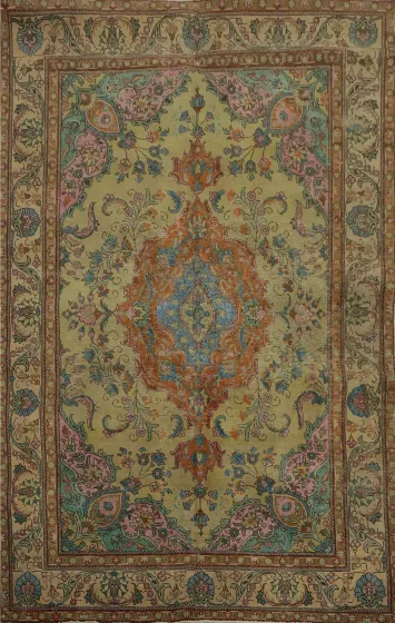 Vibrant Tabriz Persian Area Rug 6x10 with Classic Artistry for Statement Decor