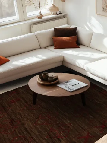 Brown Wool Moroccan Area Rug 7x10