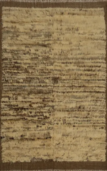 Neutral Tones Cozy and Textural Moroccan Oriental Area Rug 6x8