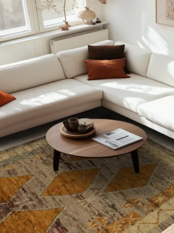 Elevate Your Space with Earth Toned Elegance Moroccan Area Rug 7x10