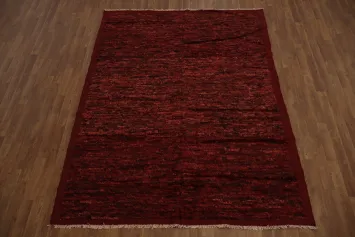 Striped Red Moroccan Oriental Area Rug 6x8