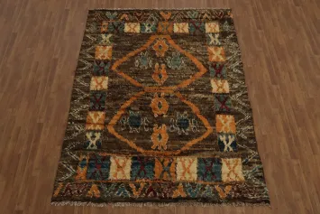 Moroccan Berber Area Rug 7x10 with Distinct Geometric Patterns