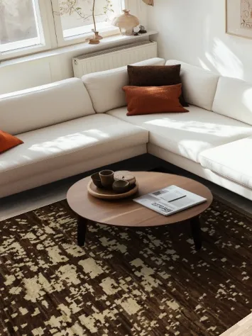 Brown Wool Moroccan Area Rug 6x10