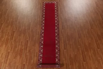 Vintage Bordered Tabriz Runner Rug 3x15