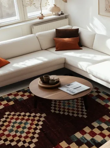 Checkered Moroccan Oriental Area Rug 7x10