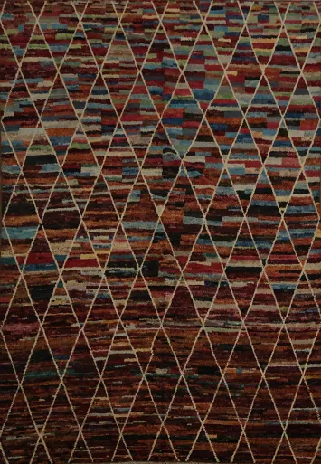 Stylish Geometric Moroccan Large Area Rug 9x12 for Living Spaces