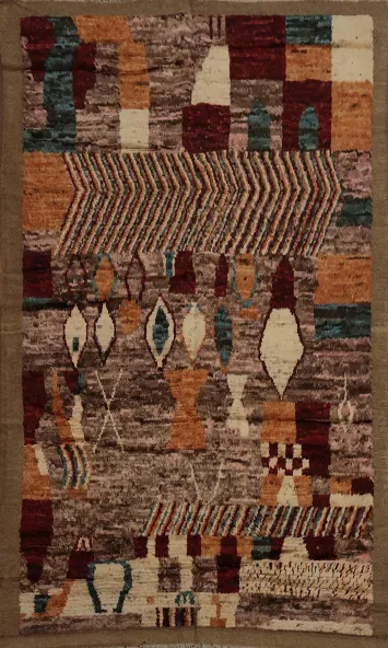 Bold Style Multicolored Geometric Moroccan Area Rug 6x8