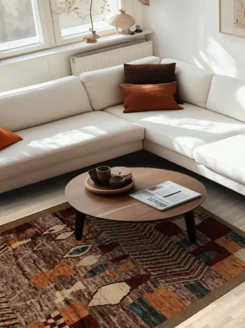 Bold Style Multicolored Geometric Moroccan Area Rug 6x8