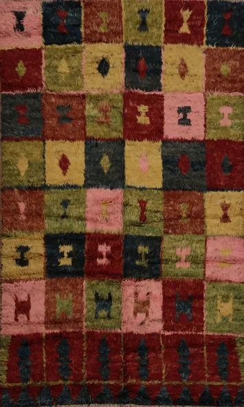 Checkered Moroccan Berber Area Rug 6x10
