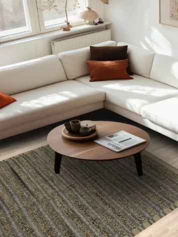 Striped Wool Moroccan Area Rug 6x8