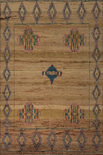 Handcrafted Moroccan Area Rug 7x10 with Timeless Geometric Designs