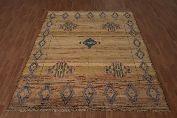 Handcrafted Moroccan Area Rug 7x10 with Timeless Geometric Designs