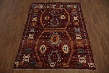 Geometric Moroccan Wool Area Rug 6x8