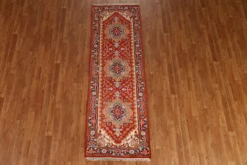 Geometric Heriz Serapi Runner Rug 3x8