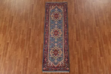 Geometric Heriz Serapi Runner Rug 3x8
